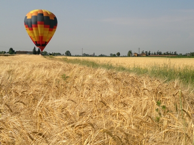 Il pallone di Paolo Bonanno appenna atterrato dopo un volo di gara al campionato italiano 2011 (Foto Roberto Spagnoli)